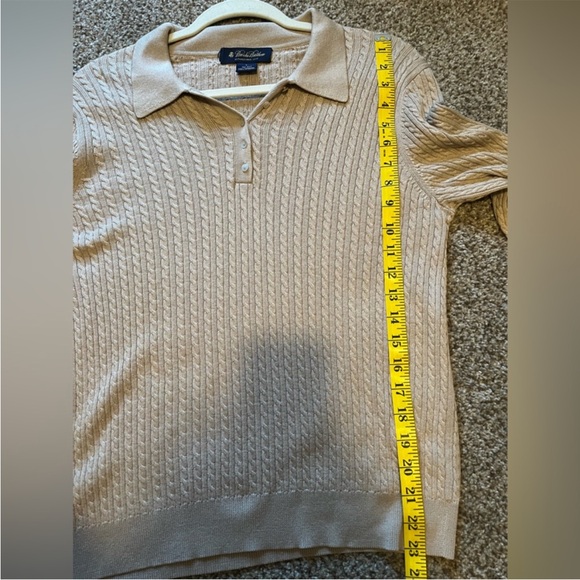 Brooks Brothers Silk/Cashmere Brown Collar Sweater - Picture 5 of 5